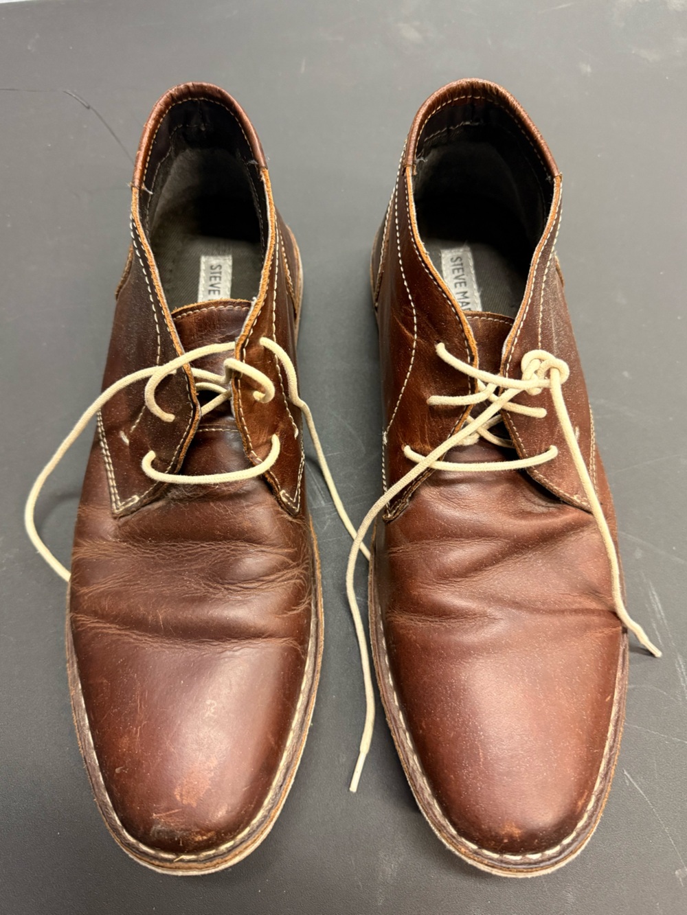 Steve Madden Brown Leather Chukka Lace-Up Boots